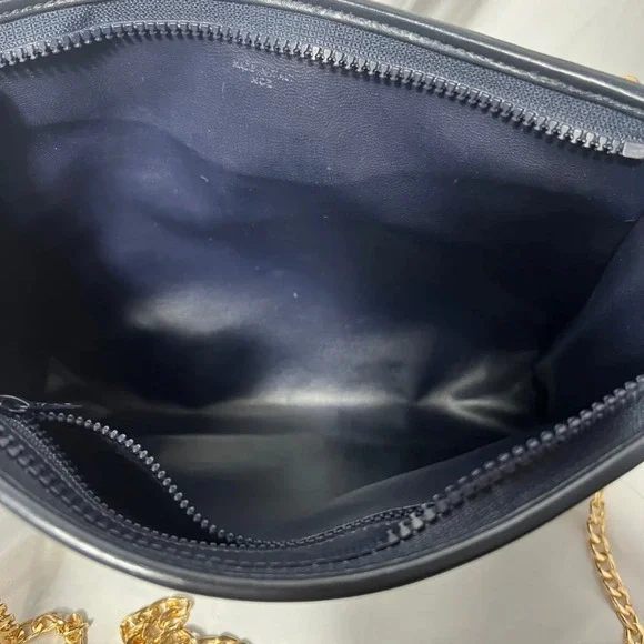 Celine Monogram Canvas Crossbody Clutch in Black and Brown with Gold Chain - Picture 9 of 16